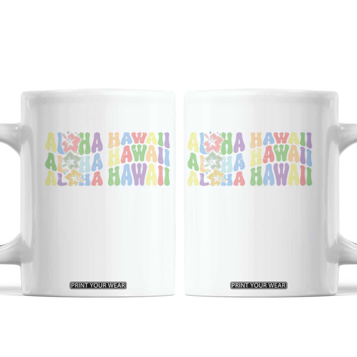 Aloha Hawaii Coffee Mug Flower Summer Hawaiian Island TS10 White Print Your Wear