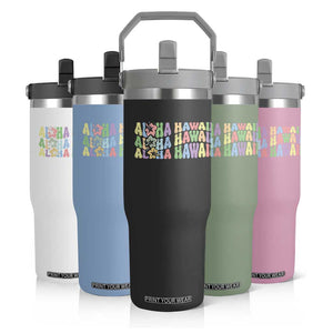 Aloha Hawaii Flip Straw Tumbler Flower Summer Hawaiian Island TS10 Print Your Wear