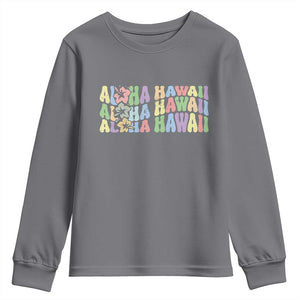 Aloha Hawaii Youth Sweatshirt Flower Summer Hawaiian Island TS10 Charcoal Print Your Wear