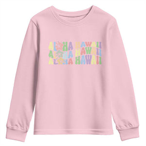 Aloha Hawaii Youth Sweatshirt Flower Summer Hawaiian Island TS10 Light Pink Print Your Wear
