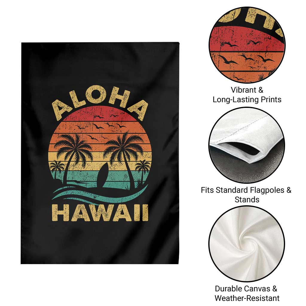 Aloha Hawaii Garden Flag Retro Hawaiian Island Palm Beach Surfboard Surf TS10 Print Your Wear
