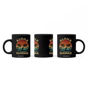 Aloha Hawaii Coffee Mug Retro Hawaiian Island Palm Beach Surfboard Surf TS10 Print Your Wear