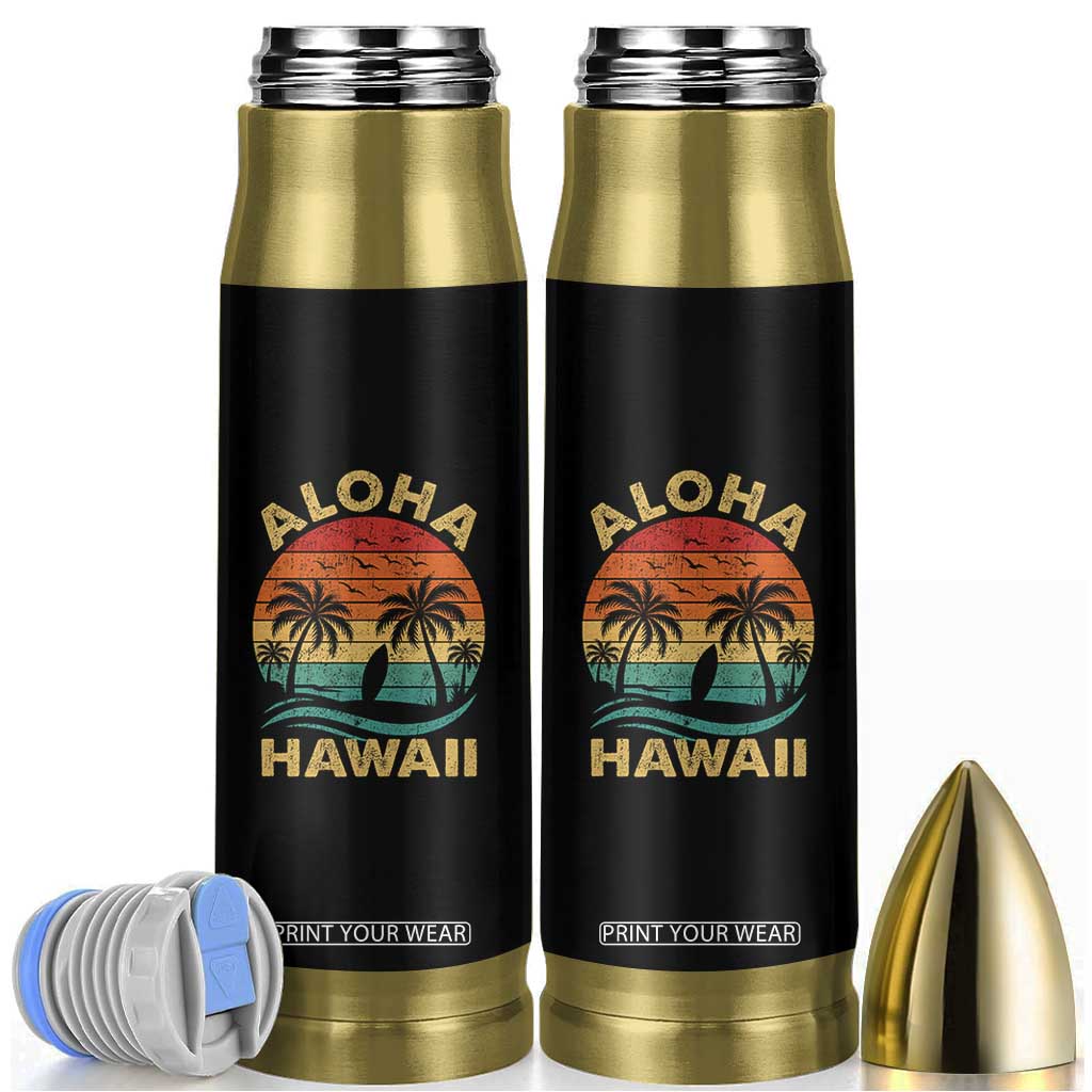 Aloha Hawaii Bullet Tumbler Retro Hawaiian Island Palm Beach Surfboard Surf TS10 Black Print Your Wear
