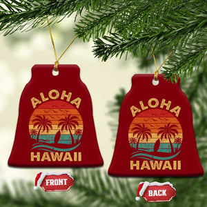 Aloha Hawaii Ceramic Ornament Retro Hawaiian Island Palm Beach Surfboard Surf TS10 Print Your Wear