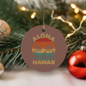 Aloha Hawaii Ceramic Ornament Retro Hawaiian Island Palm Beach Surfboard Surf TS10 1pc Mocha Print Your Wear