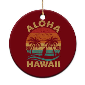 Aloha Hawaii Ceramic Ornament Retro Hawaiian Island Palm Beach Surfboard Surf TS10 1pc Red Print Your Wear