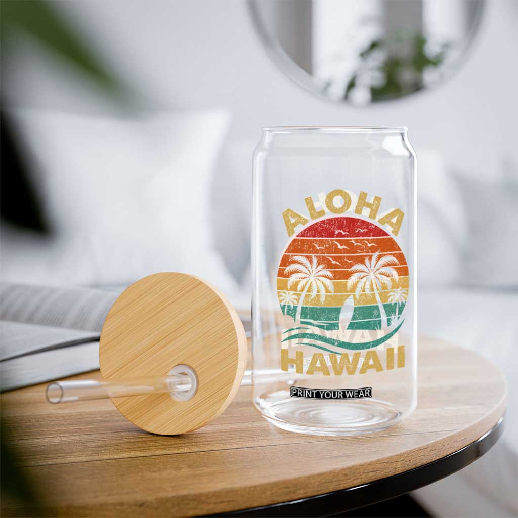 Aloha Hawaii Glass Can Retro Hawaiian Island Palm Beach Surfboard Surf TS10 Print Your Wear