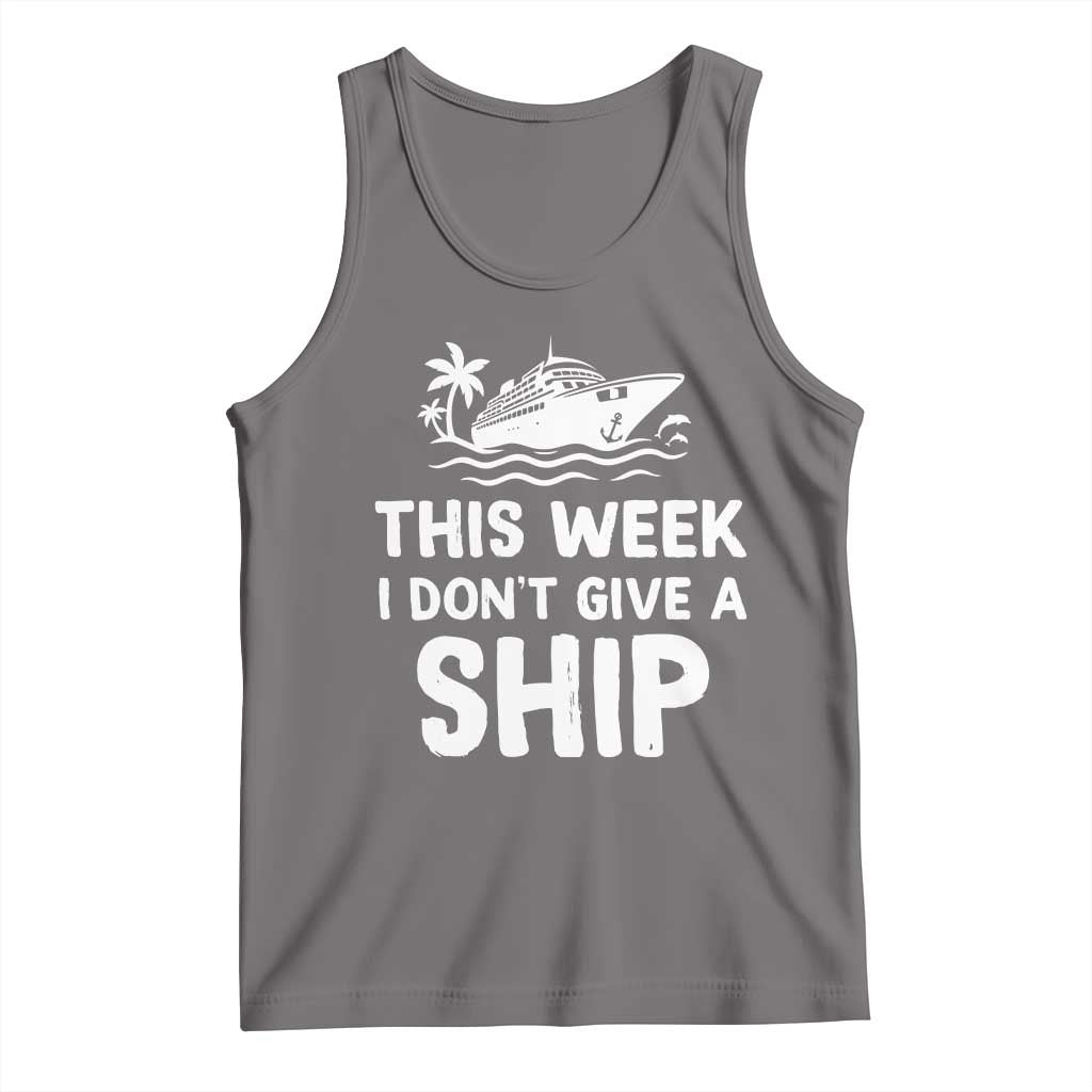 Funny Cruise Tank Top This Week I Dont Give a Ship TS10 Deep Heather Print Your Wear