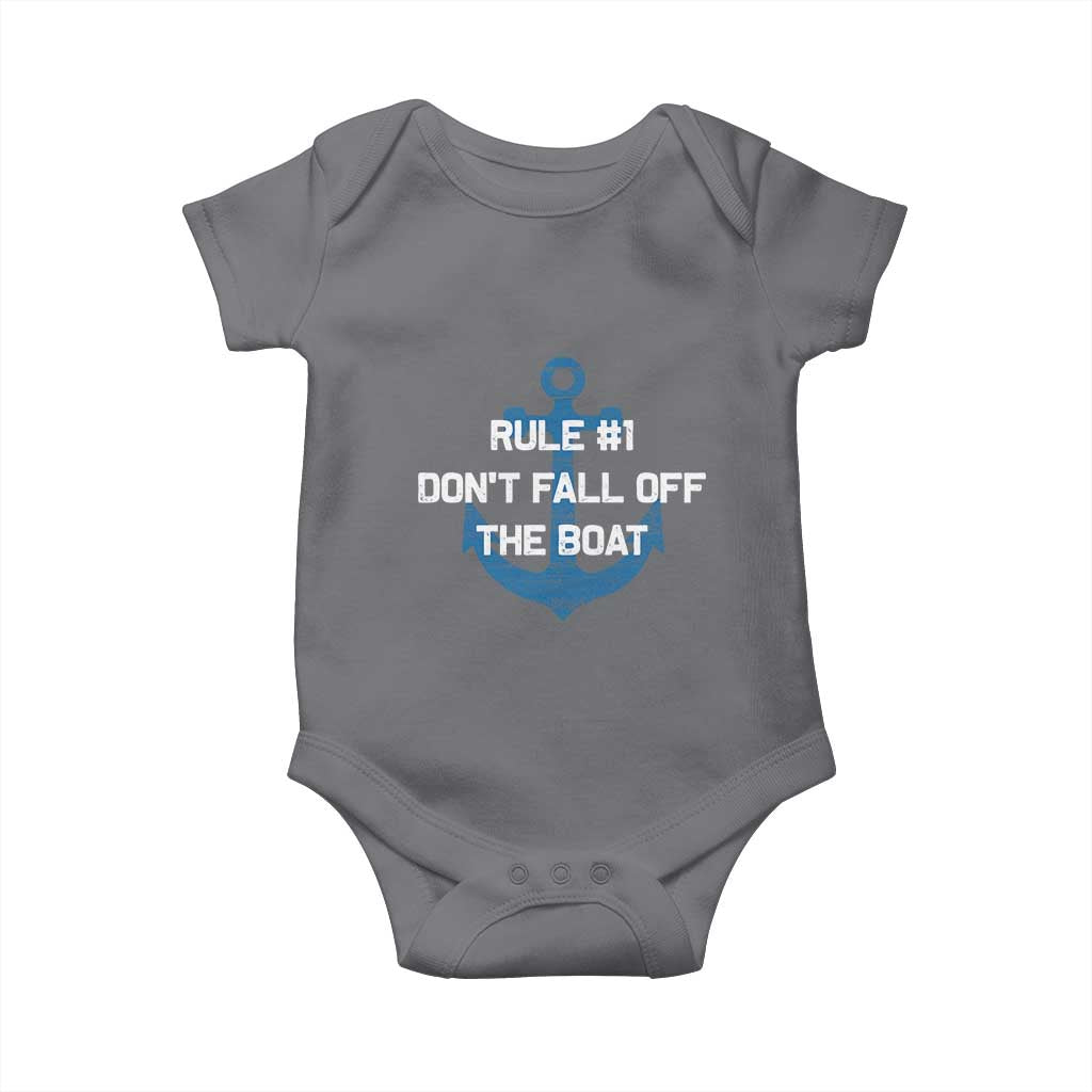 Funny Cruise Baby Onesie Rule #1 Dont Fall Off The Boat - Print Your Wear