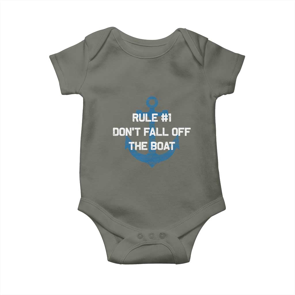 Funny Cruise Baby Onesie Rule #1 Dont Fall Off The Boat - Print Your Wear