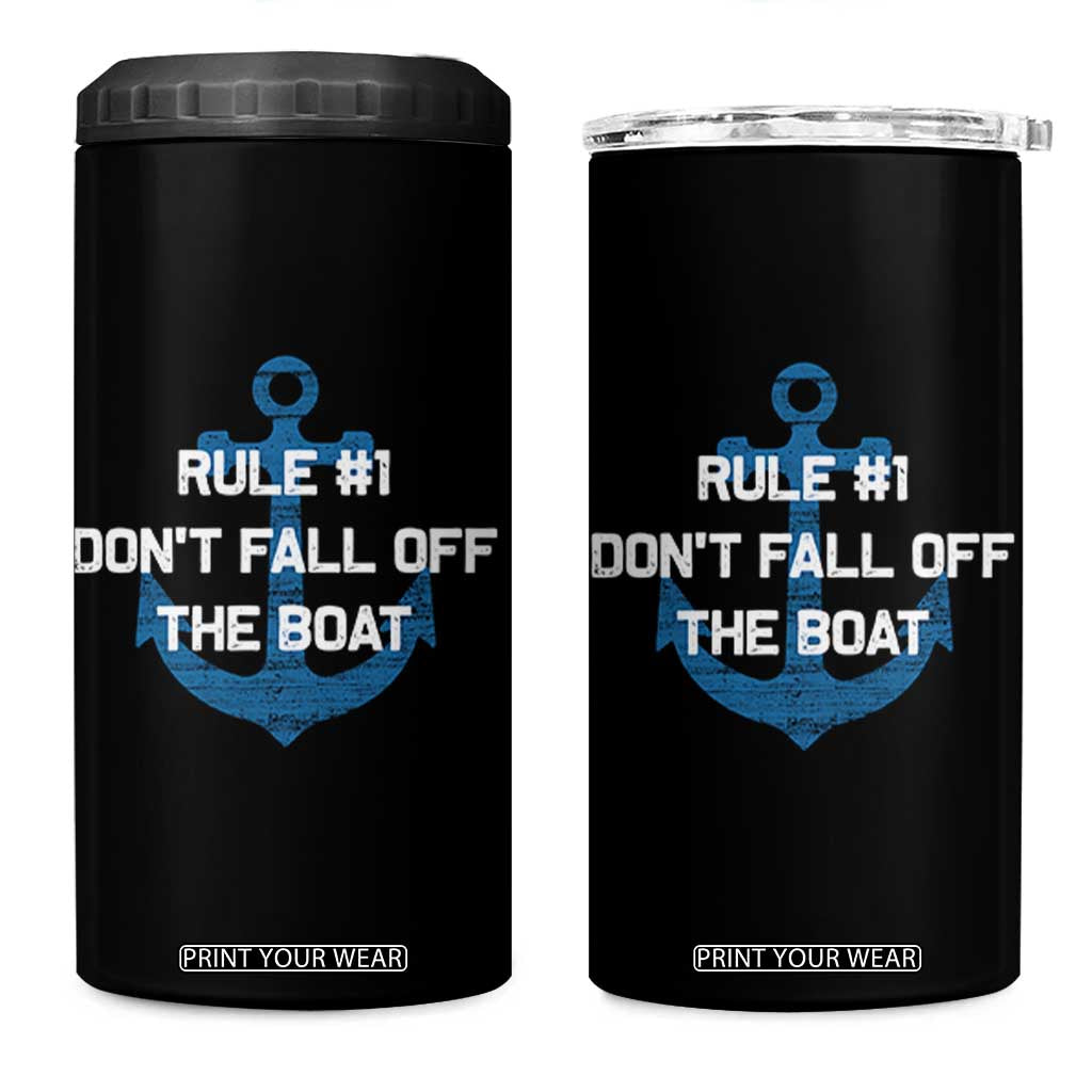 Funny Cruise 4 in 1 Can Cooler Tumbler Rule #1 Dont Fall Off The Boat - Print Your Wear