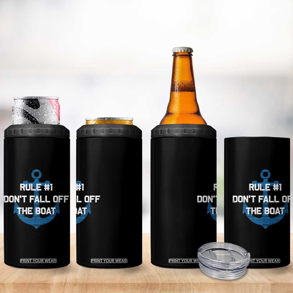 Funny Cruise 4 in 1 Can Cooler Tumbler Rule #1 Dont Fall Off The Boat - Print Your Wear