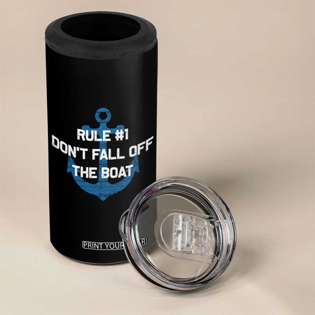 Funny Cruise 4 in 1 Can Cooler Tumbler Rule #1 Dont Fall Off The Boat - Print Your Wear