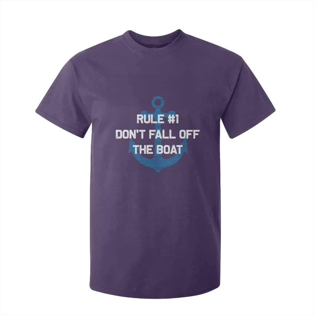 Funny Cruise T Shirt For Kid Rule #1 Dont Fall Off The Boat - Print Your Wear