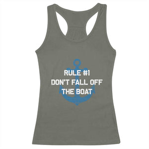 Funny Cruise Racerback Tank Top Rule #1 Dont Fall Off The Boat - Print Your Wear