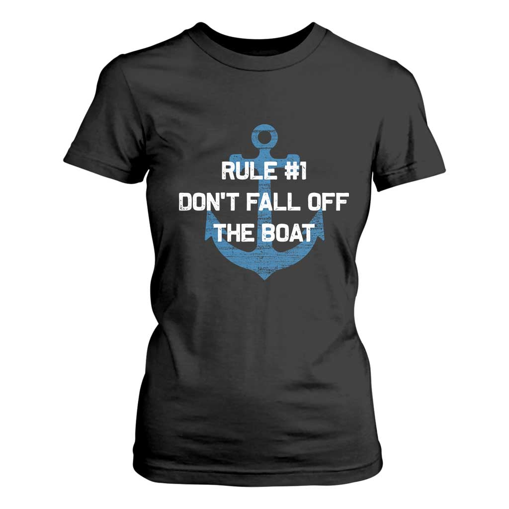 Funny Cruise T Shirt For Women Rule #1 Dont Fall Off The Boat - Print Your Wear