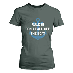 Funny Cruise T Shirt For Women Rule #1 Dont Fall Off The Boat - Print Your Wear