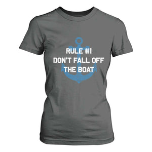 Funny Cruise T Shirt For Women Rule #1 Dont Fall Off The Boat - Print Your Wear
