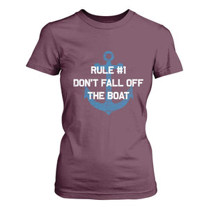 Funny Cruise T Shirt For Women Rule #1 Dont Fall Off The Boat - Print Your Wear