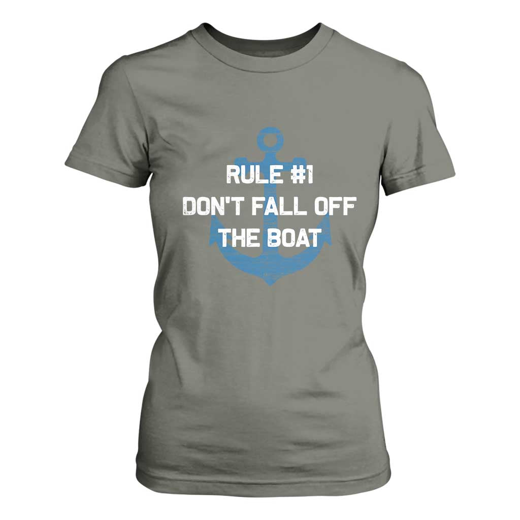 Funny Cruise T Shirt For Women Rule #1 Dont Fall Off The Boat - Print Your Wear