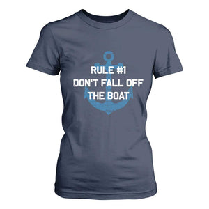 Funny Cruise T Shirt For Women Rule #1 Dont Fall Off The Boat - Print Your Wear