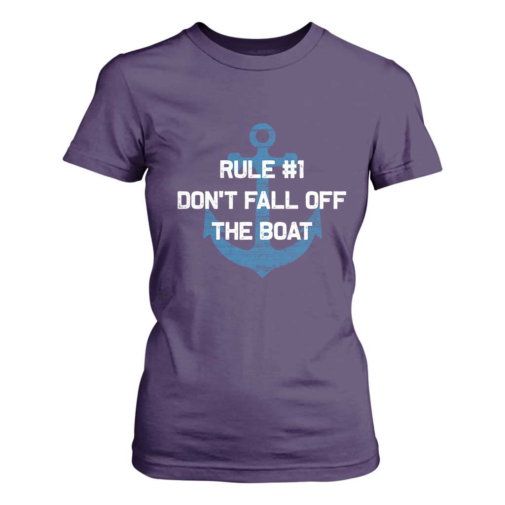 Funny Cruise T Shirt For Women Rule #1 Dont Fall Off The Boat - Print Your Wear
