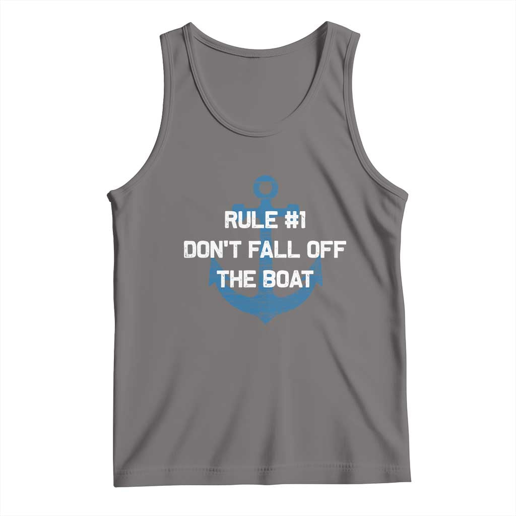 Funny Cruise Tank Top Rule #1 Dont Fall Off The Boat - Print Your Wear