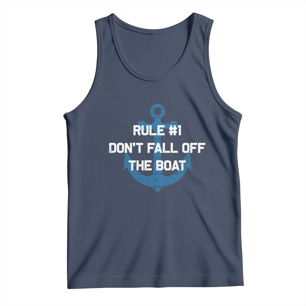 Funny Cruise Tank Top Rule #1 Dont Fall Off The Boat - Print Your Wear