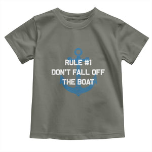 Funny Cruise Toddler T Shirt Rule #1 Dont Fall Off The Boat - Print Your Wear