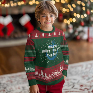 Funny Cruise Knit Sweatshirt Rule #1 Dont Fall Off The Boat - Print Your Wear