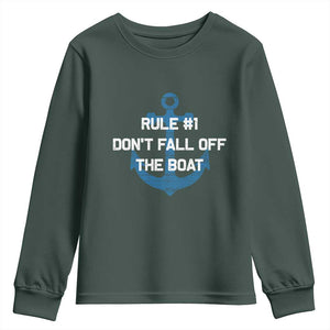 Funny Cruise Youth Sweatshirt Rule #1 Dont Fall Off The Boat - Print Your Wear