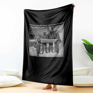 Tuskegee Airmen Throw Blanket African American Heroes Preparing for Battle WW2 TS10 Print Your Wear