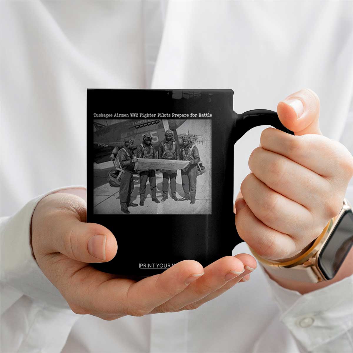 Tuskegee Airmen Coffee Mug African American Heroes Preparing for Battle WW2 TS10 Print Your Wear
