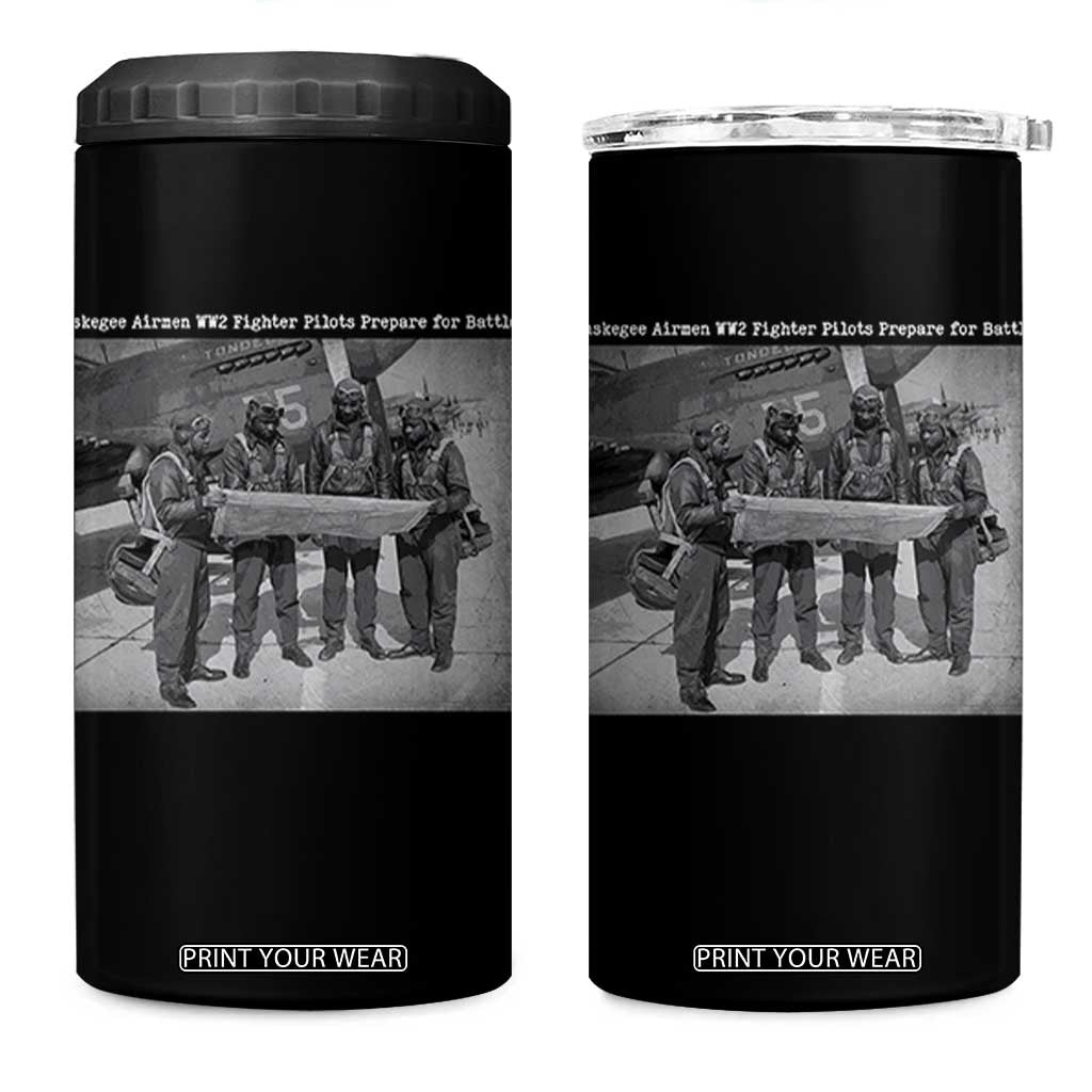 Tuskegee Airmen 4 in 1 Can Cooler Tumbler African American Heroes Preparing for Battle WW2 TS10 One Size: 16 oz Black Print Your Wear