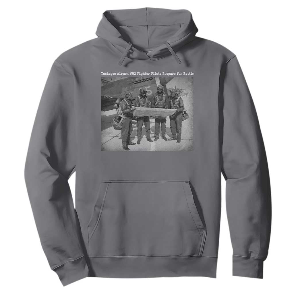 Tuskegee Airmen Hoodie African American Heroes Preparing for Battle WW2 TS10 Charcoal Print Your Wear