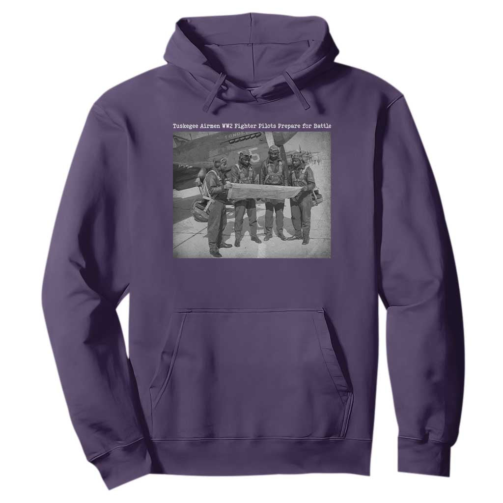 Tuskegee Airmen Hoodie African American Heroes Preparing for Battle WW2 TS10 Purple Print Your Wear