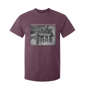Tuskegee Airmen T Shirt For Kid African American Heroes Preparing for Battle WW2 TS10 Maroon Print Your Wear