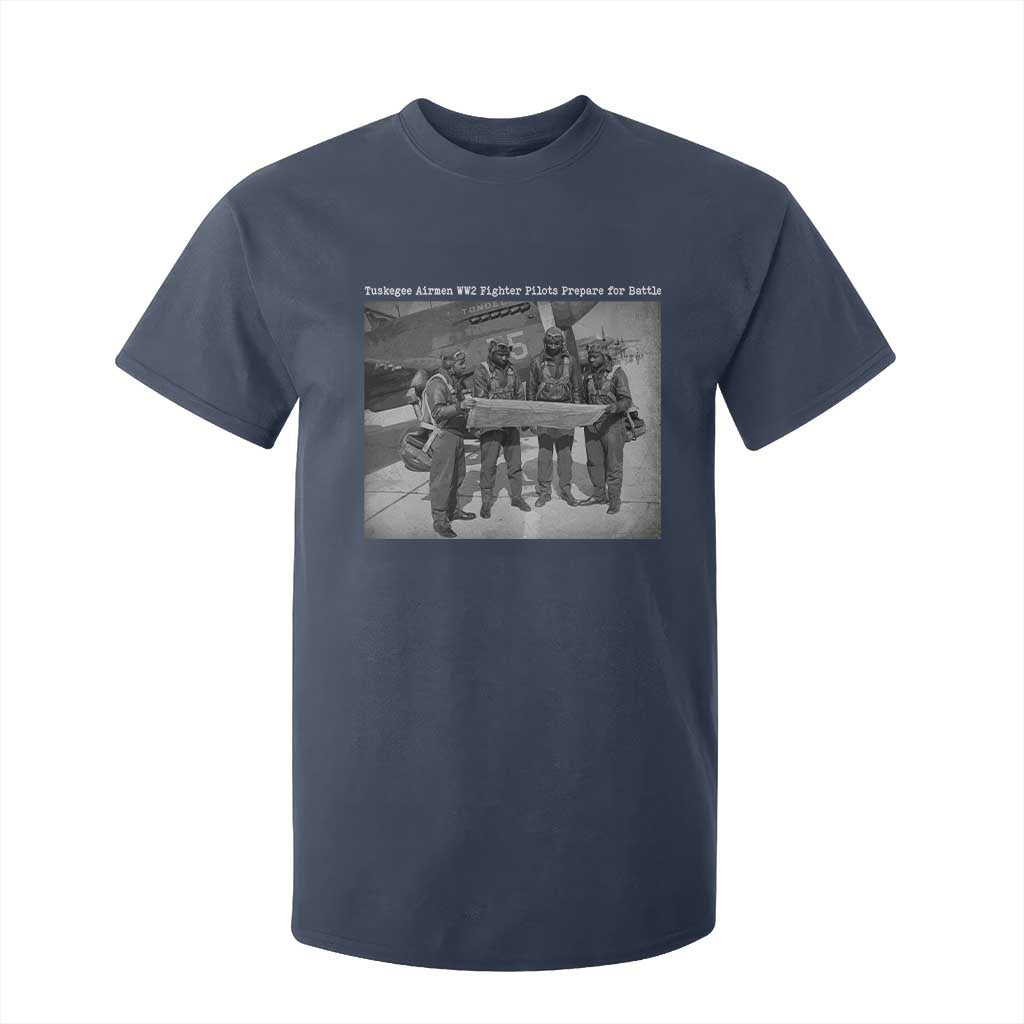 Tuskegee Airmen T Shirt For Kid African American Heroes Preparing for Battle WW2 TS10 Navy Print Your Wear