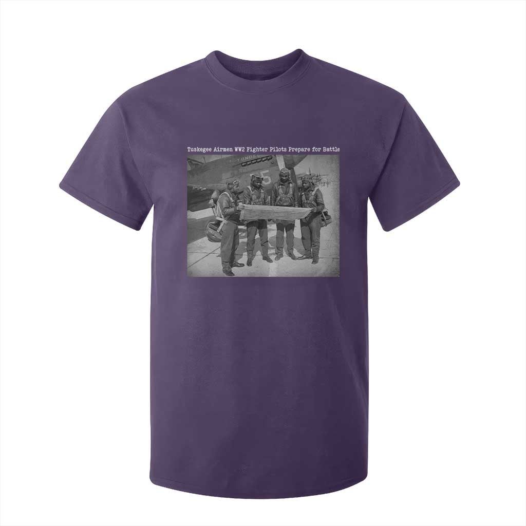 Tuskegee Airmen T Shirt For Kid African American Heroes Preparing for Battle WW2 TS10 Purple Print Your Wear
