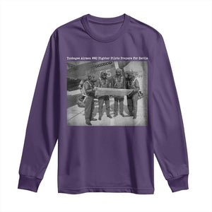 Tuskegee Airmen Long Sleeve Shirt African American Heroes Preparing for Battle WW2 TS10 Purple Print Your Wear