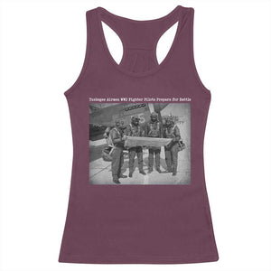 Tuskegee Airmen Racerback Tank Top African American Heroes Preparing for Battle WW2 TS10 Maroon Print Your Wear