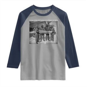 Tuskegee Airmen Raglan Shirt African American Heroes Preparing for Battle WW2 TS10 Sport Gray Navy Print Your Wear