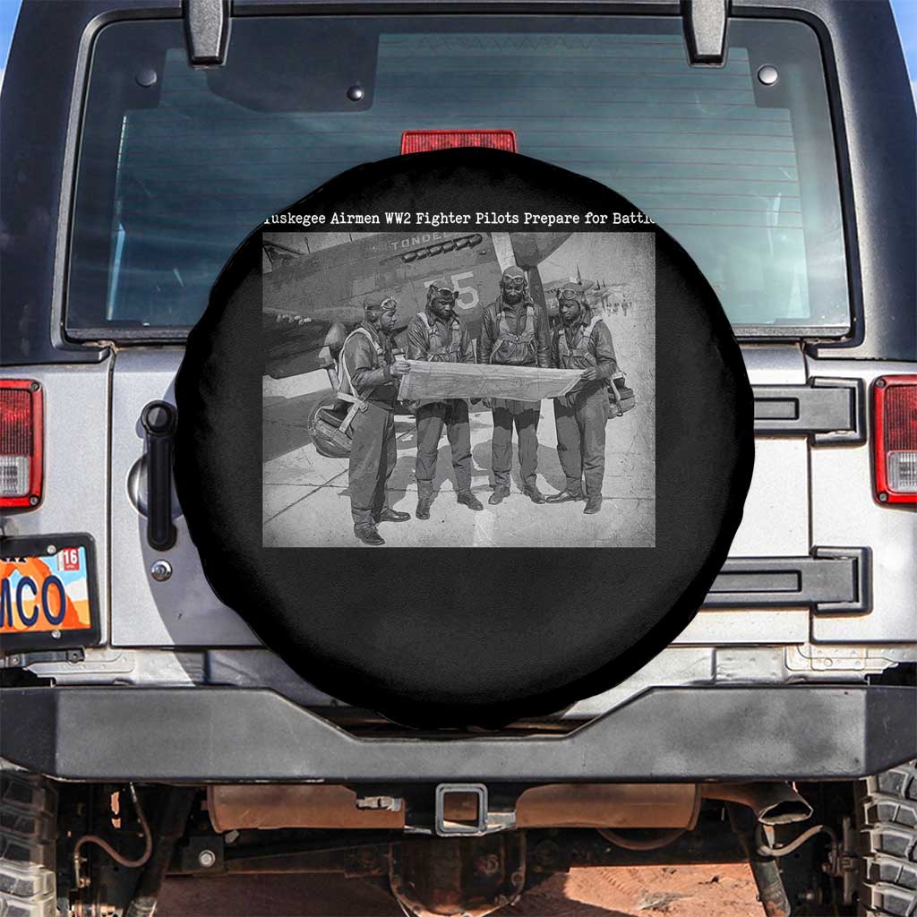 Tuskegee Airmen Spare Tire Cover African American Heroes Preparing for Battle WW2 TS10 No hole Black Print Your Wear