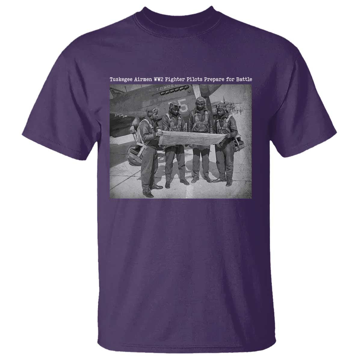 Tuskegee Airmen T Shirt African American Heroes Preparing for Battle WW2 TS10 Purple Print Your Wear