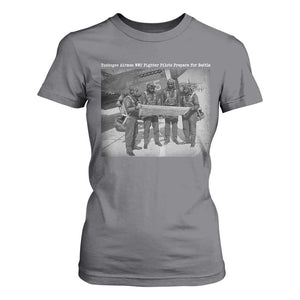Tuskegee Airmen T Shirt For Women African American Heroes Preparing for Battle WW2 TS10 Charcoal Print Your Wear