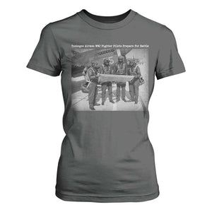 Tuskegee Airmen T Shirt For Women African American Heroes Preparing for Battle WW2 TS10 Dark Heather Print Your Wear
