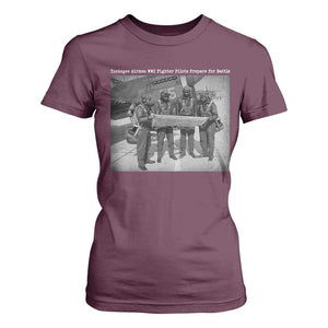 Tuskegee Airmen T Shirt For Women African American Heroes Preparing for Battle WW2 TS10 Maroon Print Your Wear
