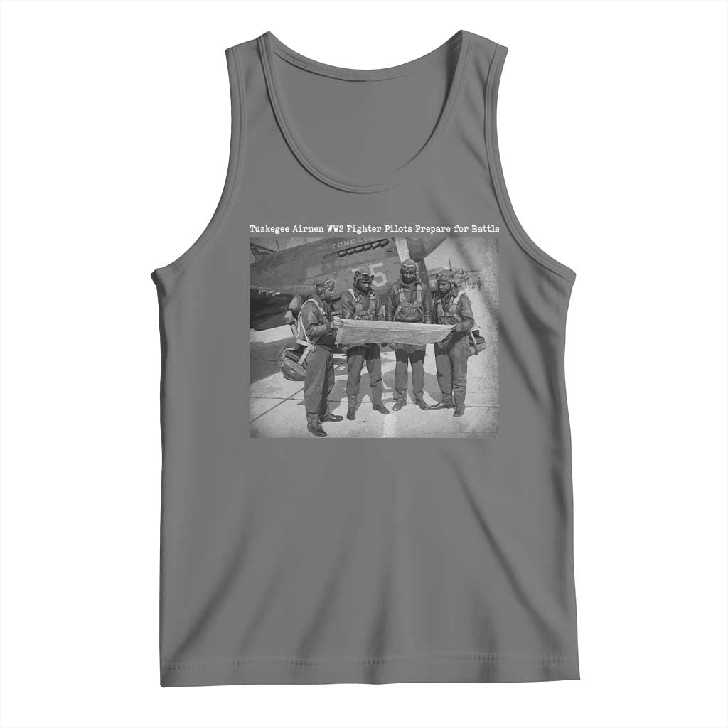 Tuskegee Airmen Tank Top African American Heroes Preparing for Battle WW2 TS10 Black Heather Print Your Wear