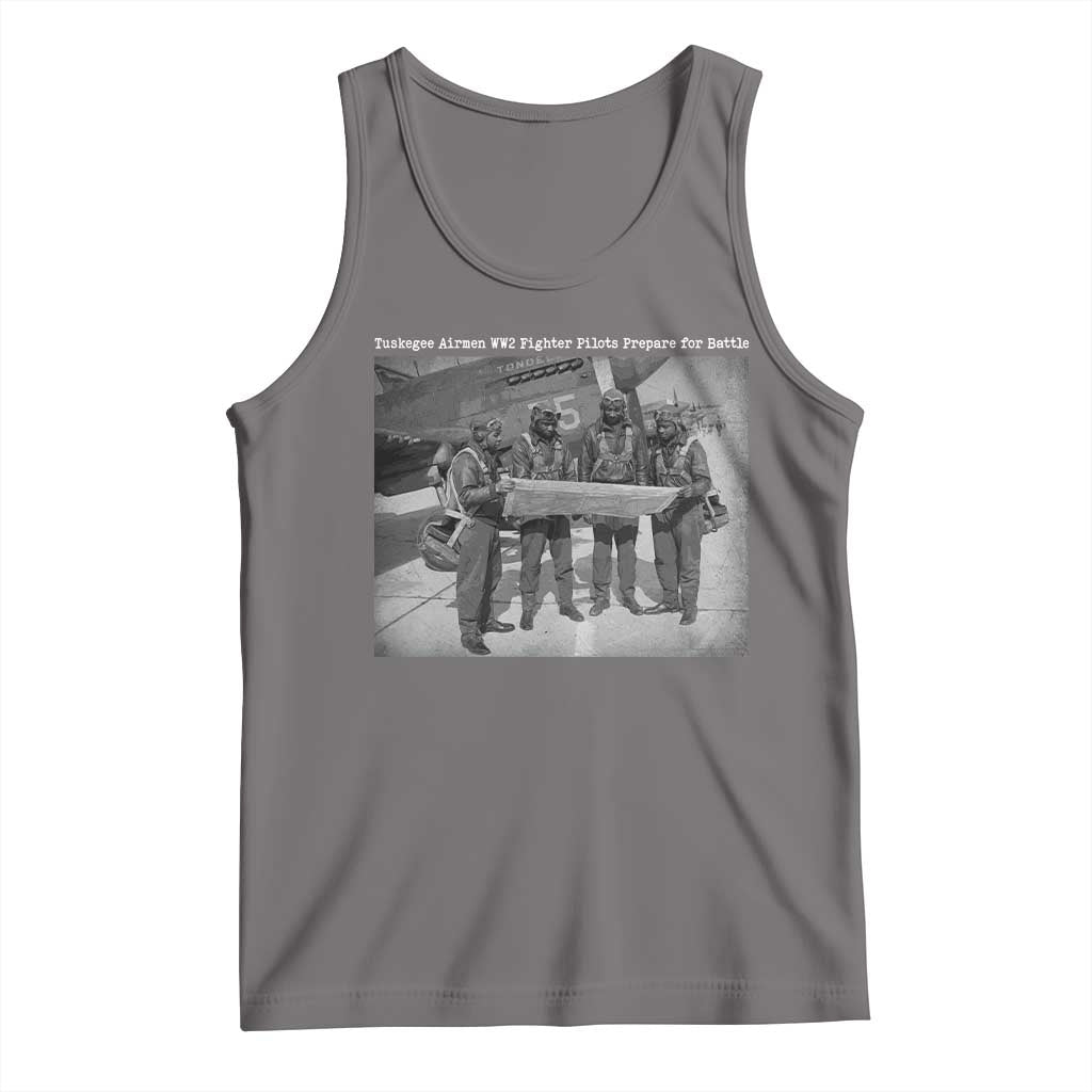 Tuskegee Airmen Tank Top African American Heroes Preparing for Battle WW2 TS10 Deep Heather Print Your Wear