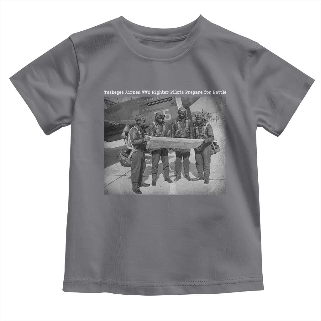 Tuskegee Airmen Toddler T Shirt African American Heroes Preparing for Battle WW2 TS10 Charcoal Print Your Wear